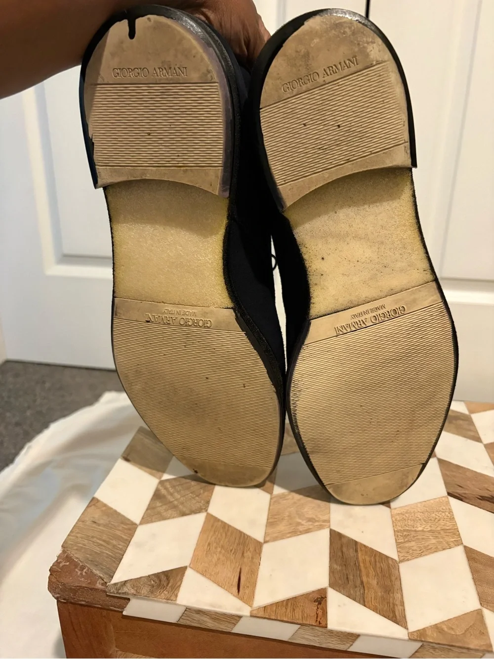 Giorgio Armani Navy Suede Chukka Boots